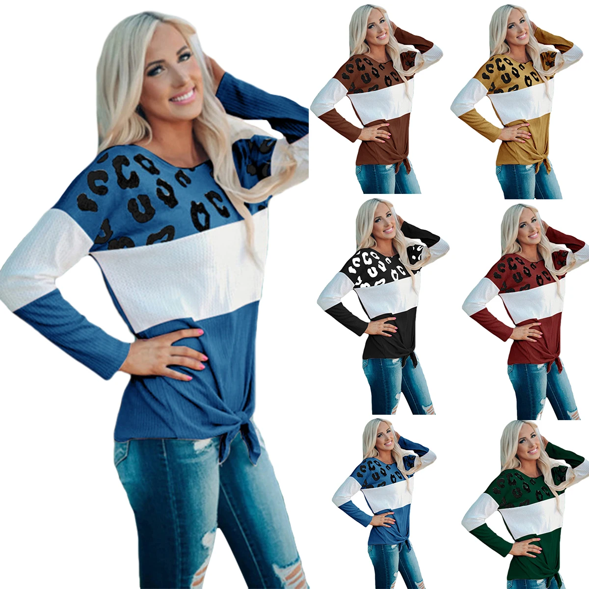 Hirigin 2020 Fashion Women Casual Fall Winter Shirts, Color Block Leopard Patchwork Round Neck Long Sleeve Tops
Hirigin 2020 Fashion Women Casual Fall Winter Shirts, Color Block Leopard Patchwork Round Neck Long Sleeve Tops