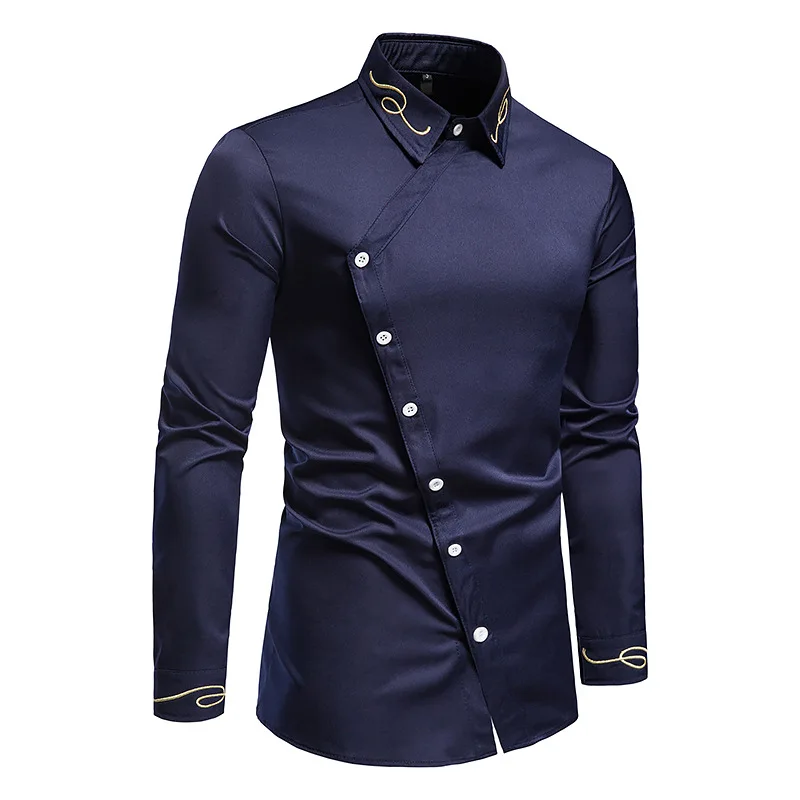 Loldeal British Style Long-sleeved Shirt Men's Embroidered Asymmetric Solid Color Slim Fit
Loldeal British Style Long-sleeved Shirt Men's Embroidered Asymmetric Solid Color Slim Fit