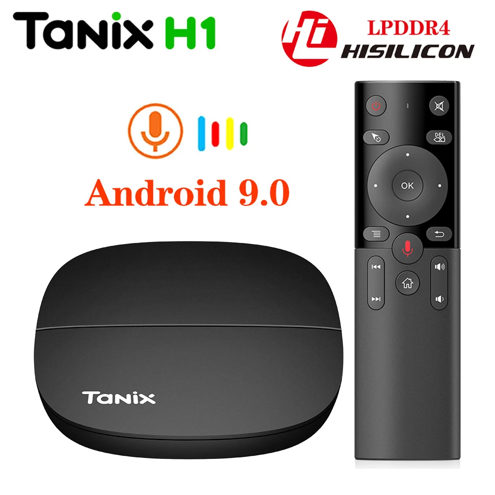 ТВ приставка Tanix H1 H2 DDR4 2 ГБ 16 Android 9 0 Hisilicon Hi3798M Четырехъядерный 4K 30fps H.265 4G Wifi Google Player