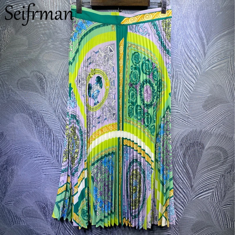 Seifrmann Summer Fashion Women Designer Skirts Set Long Sleeve Loose Blouses + High Waist Pleated Skirts 2 TwoPiecesSuits 2021
Seifrmann Summer Fashion Women Designer Skirts Set Long Sleeve Loose Blouses + High Waist Pleated Skirts 2 TwoPiecesSuits 2021