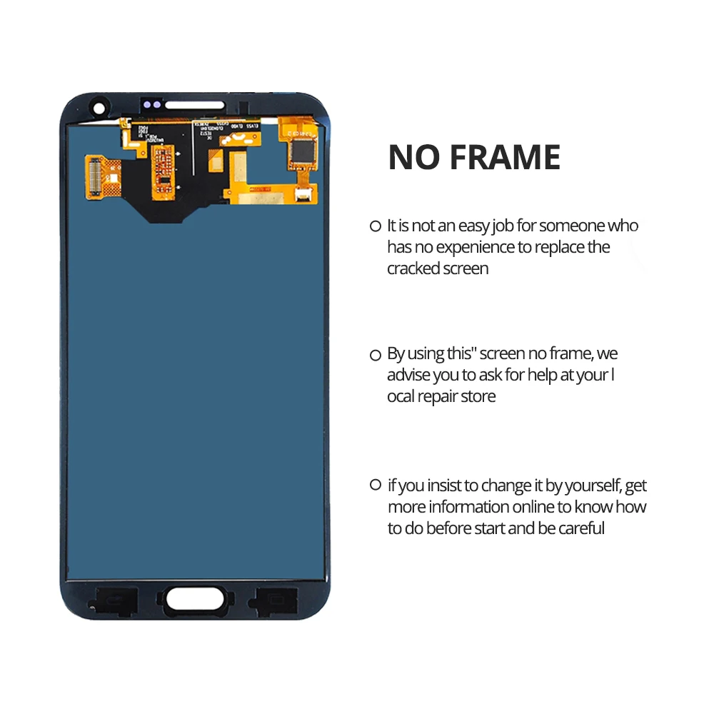 Можно настроить E700 LCD для Samsung Galaxy E7 E700F E7000 E7009 полный сенсорный экран дигитайзер