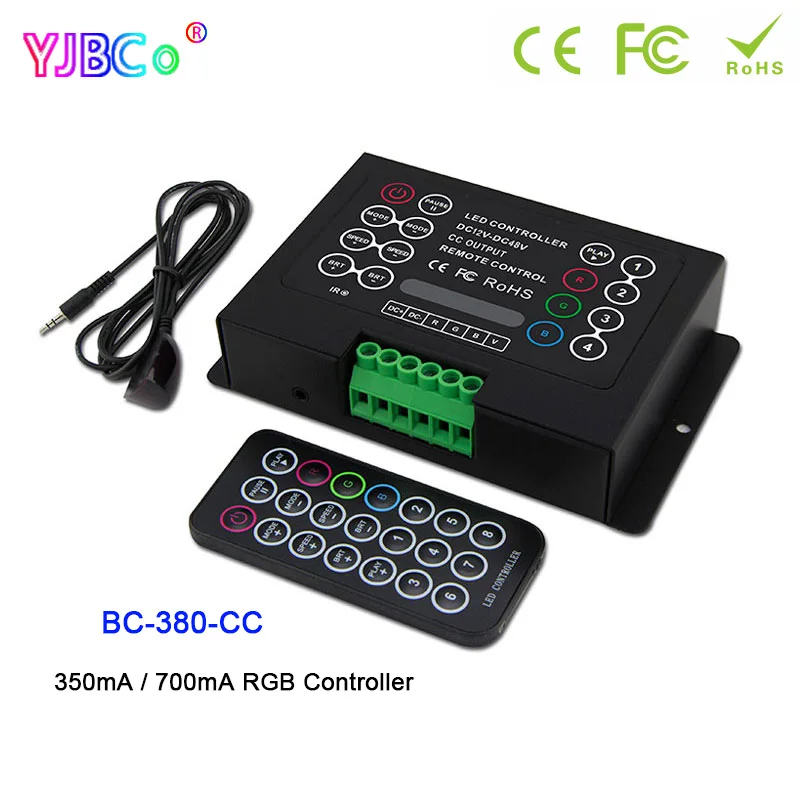 350mA/700mA 3CH RGB LED Strip Controller BC-380-CC lamp Dimmer with RF Wireless remote DC12V-48V
350mA/700mA 3CH RGB LED Strip Controller BC-380-CC lamp Dimmer with RF Wireless remote DC12V-48V