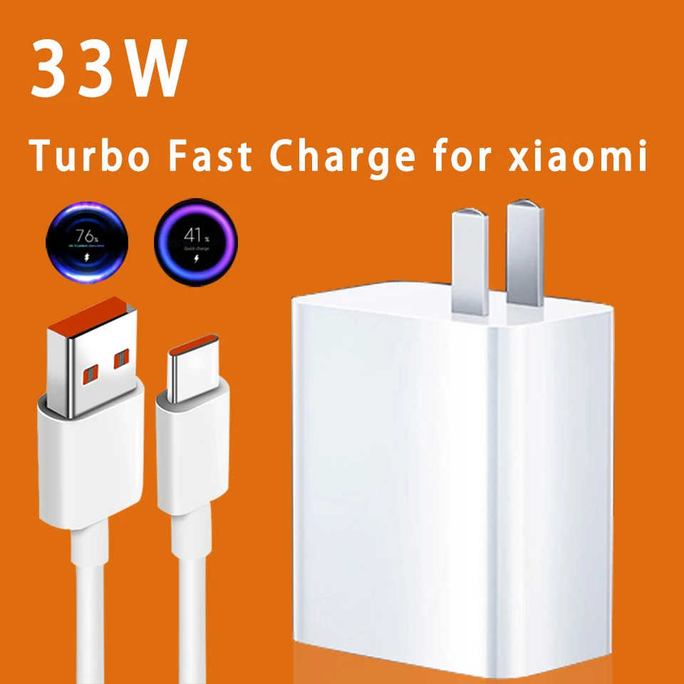 33w Turbo Charger For Xiaomi Pad 5 Redmi Note 10 EU QC3.0 Fast Charging Phone Cable Poco X3 NFC M2 Pro Mi 10T 5G 11X | Мобильные