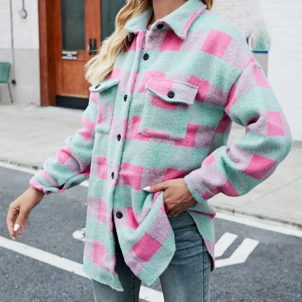 Lady Stylish Single Breasted Turndown Collar Jacket Warm Ladies Jacket Single Breasted for Travel
Lady Stylish Single Breasted Turndown Collar Jacket Warm Ladies Jacket Single Breasted for Travel