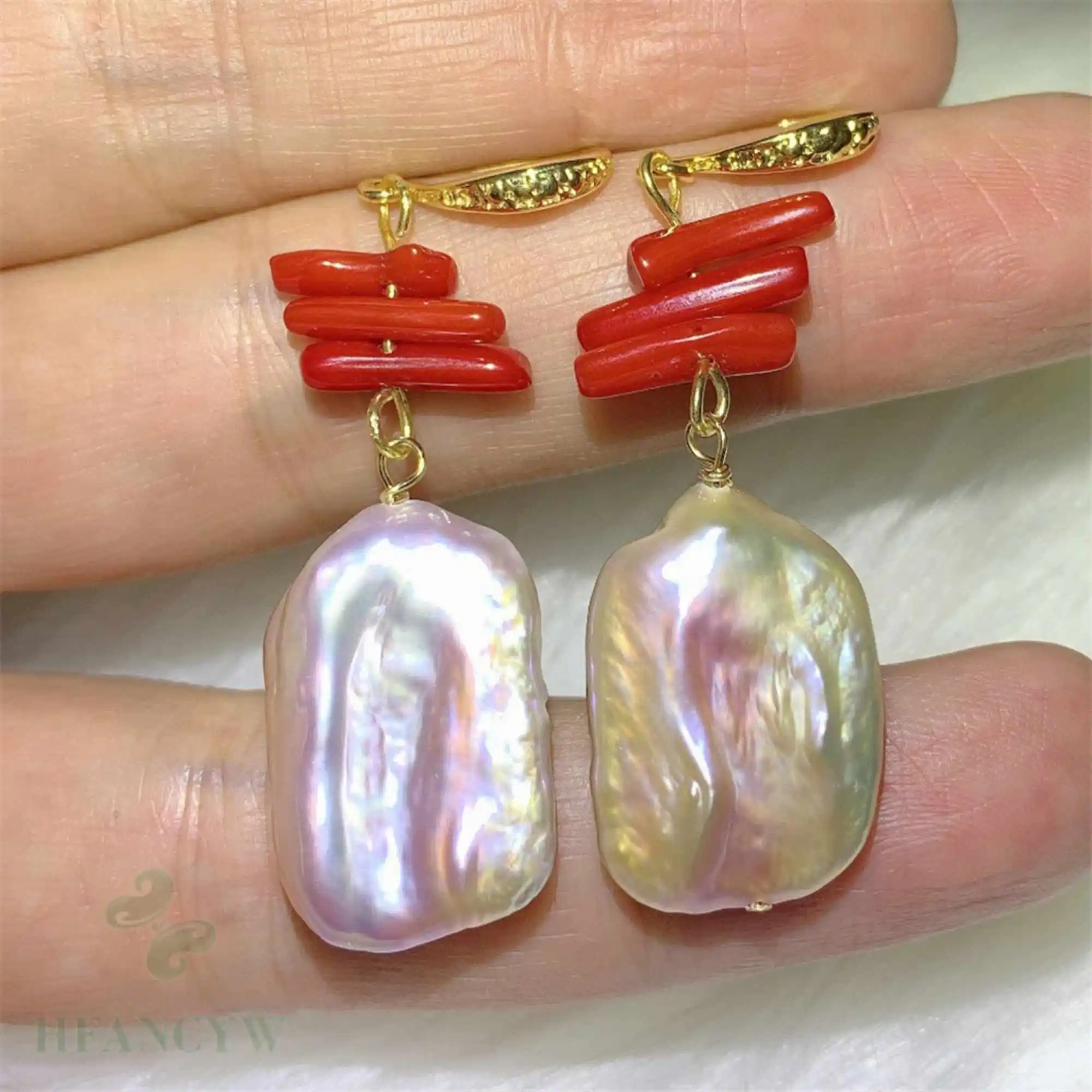 Fashion Purple Baroque cubes Pearl Red coral Gold earrings gift Mother's Day CARNIVAL Accessories Women Aquaculture
Fashion Purple Baroque cubes Pearl Red coral Gold earrings gift Mother's Day CARNIVAL Accessories Women Aquaculture
