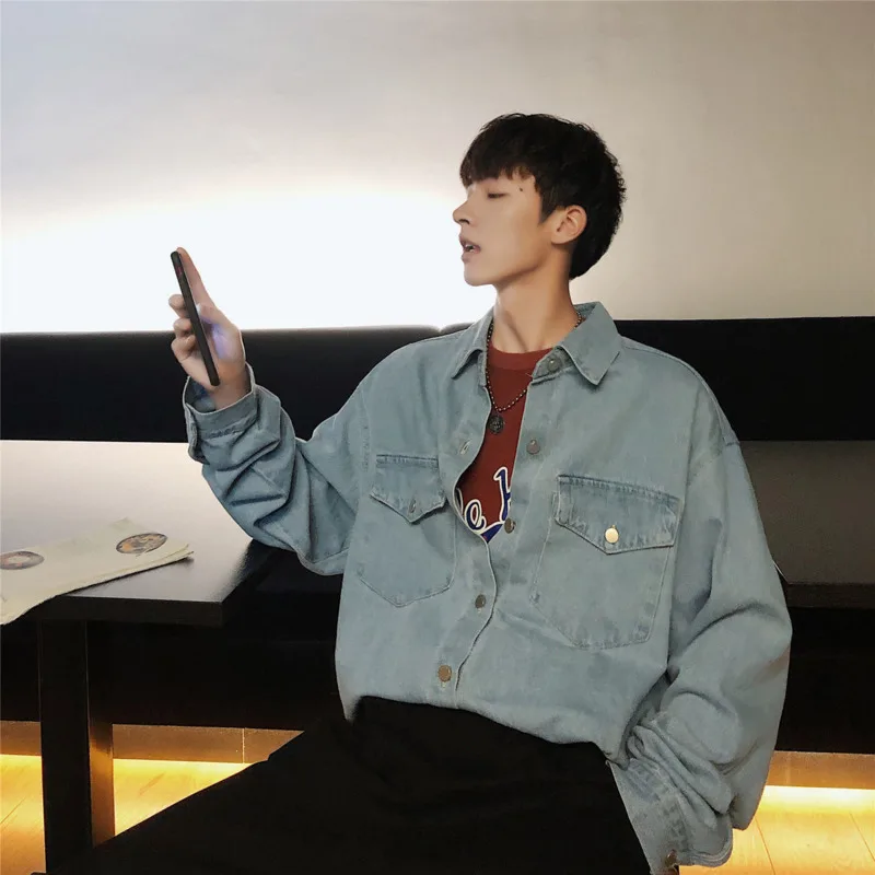 Korean Denim Jacket Men's Fashion Solid Color Retro Casual Denim Jackets Mens Streetwear Wild Loose Hip Hop Bomber Jacket Men
Korean Denim Jacket Men's Fashion Solid Color Retro Casual Denim Jackets Mens Streetwear Wild Loose Hip Hop Bomber Jacket Men