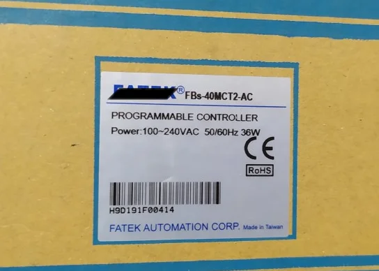 New Original PLC Digital Input 24 Transistor Output 16 System Main Unit 1 COM FBS-40MCT FBs-40MCT2-AC AC220V
New Original PLC Digital Input 24 Transistor Output 16 System Main Unit 1 COM FBS-40MCT FBs-40MCT2-AC AC220V