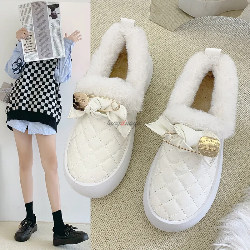 Ботильоны женские зимние на платформе, меховые лоферы, плюшевые теплые ботинки, круглый носок, х/б 
Ботильоны женские зимние на платформе, меховые лоферы, плюшевые теплые ботинки, круглый носок, х/б