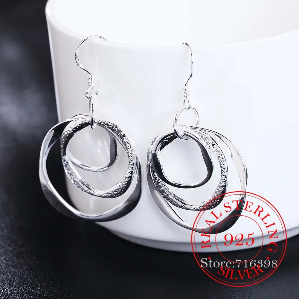 100%925 Sterling Silver Earring Korean Vintage Three Round Circle Long Dangle Earrings For Women 2020 Engagement Wedding Jewelry
100%925 Sterling Silver Earring Korean Vintage Three Round Circle Long Dangle Earrings For Women 2020 Engagement Wedding Jewelry
