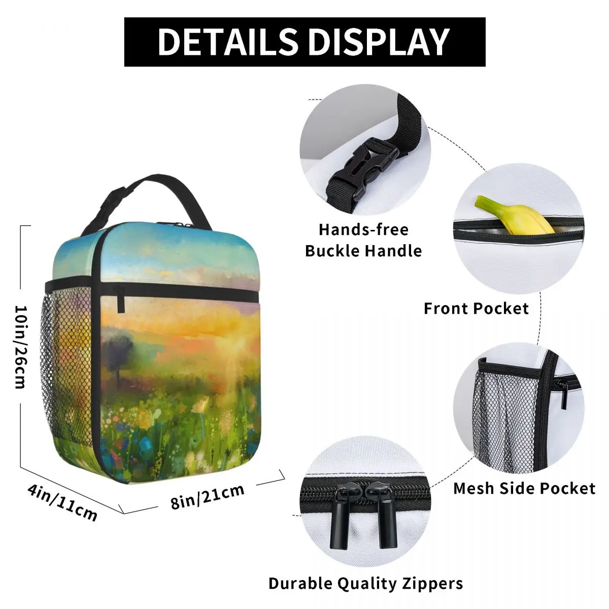 Dandelion Cornflower Daisies Blooms Lunch Bag for Women Men Large Insulated Lunch Box with Water Bottle Holder and Pockets
Dandelion Cornflower Daisies Blooms Lunch Bag for Women Men Large Insulated Lunch Box with Water Bottle Holder and Pockets