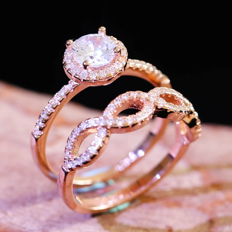 Classic Fashion Rose Gold Knot loop Ring Couple Wedding Rings Set Crystal Love for Women Luxury Engagement Jewelry O3D143
Classic Fashion Rose Gold Knot loop Ring Couple Wedding Rings Set Crystal Love for Women Luxury Engagement Jewelry O3D143