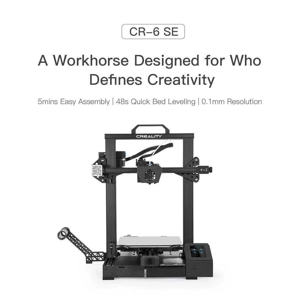 CR-6 SE 3D Printer Kit Touch Screen Leveling Silent Mainboard Mean Well Power Supply Dual Z Axie Creality 3D
CR-6 SE 3D Printer Kit Touch Screen Leveling Silent Mainboard Mean Well Power Supply Dual Z Axie Creality 3D