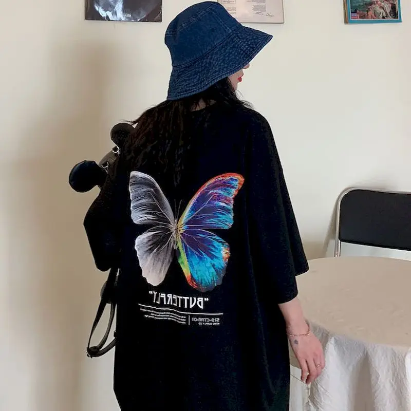 Gothic Hip-hop Oversized T-shirt Men And Women 2021 Streetwear Harajuku Color Butterfly T-shirt Short-sleeved Cotton Loose HipHo
Gothic Hip-hop Oversized T-shirt Men And Women 2021 Streetwear Harajuku Color Butterfly T-shirt Short-sleeved Cotton Loose HipHo
