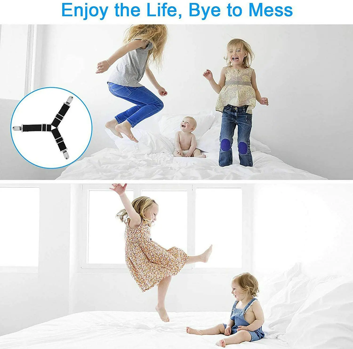 4PCS Adjustable Bed Sheet Holder Straps Fasteners Elastic Suspenders Gripper Holder Straps Clip for Bed Sheets Mattress Covers
4PCS Adjustable Bed Sheet Holder Straps Fasteners Elastic Suspenders Gripper Holder Straps Clip for Bed Sheets Mattress Covers