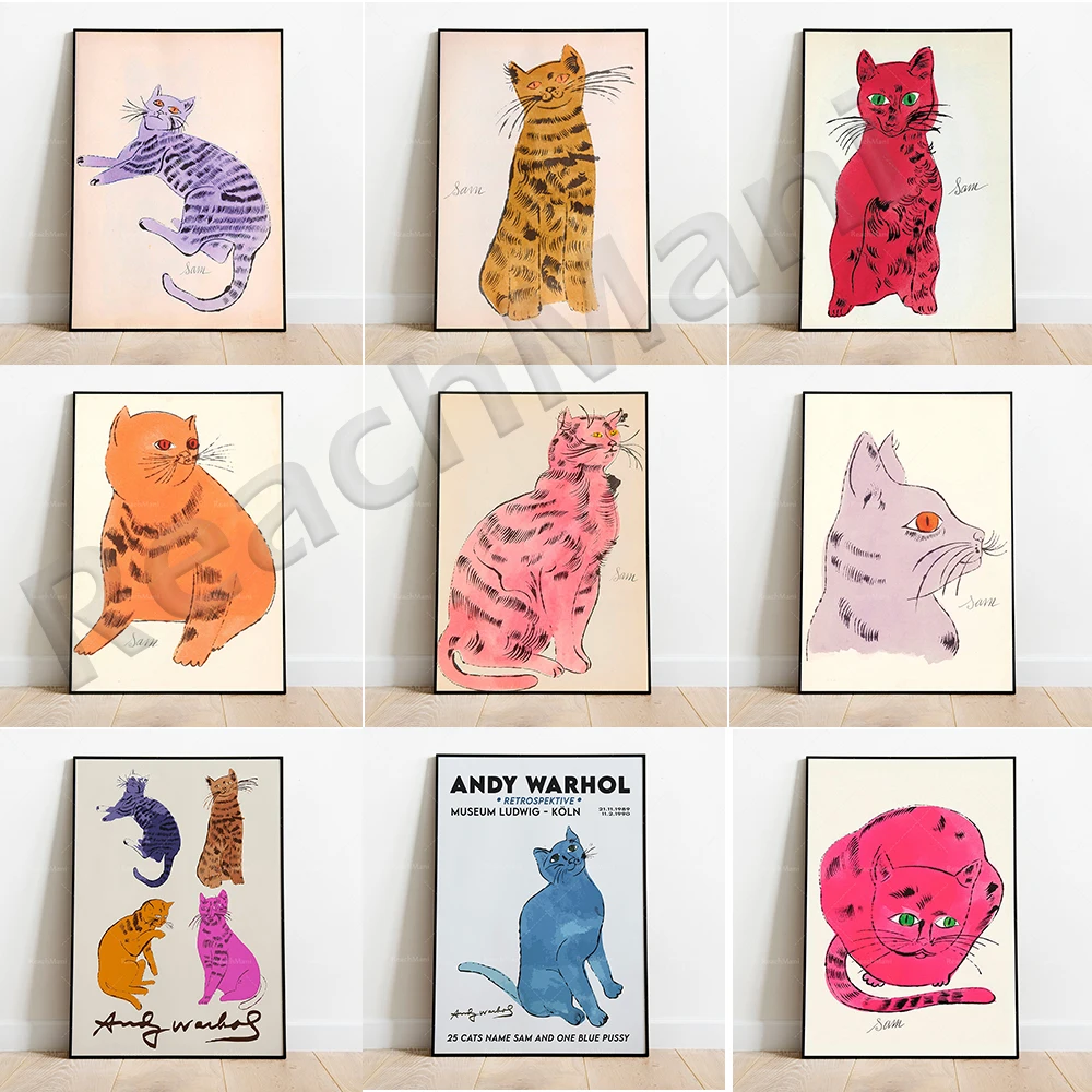 Andy Warhol exhibition poster, Warhol cat prints, animal art prints, pop art prints, contemporary art cat posters
Andy Warhol exhibition poster, Warhol cat prints, animal art prints, pop art prints, contemporary art cat posters