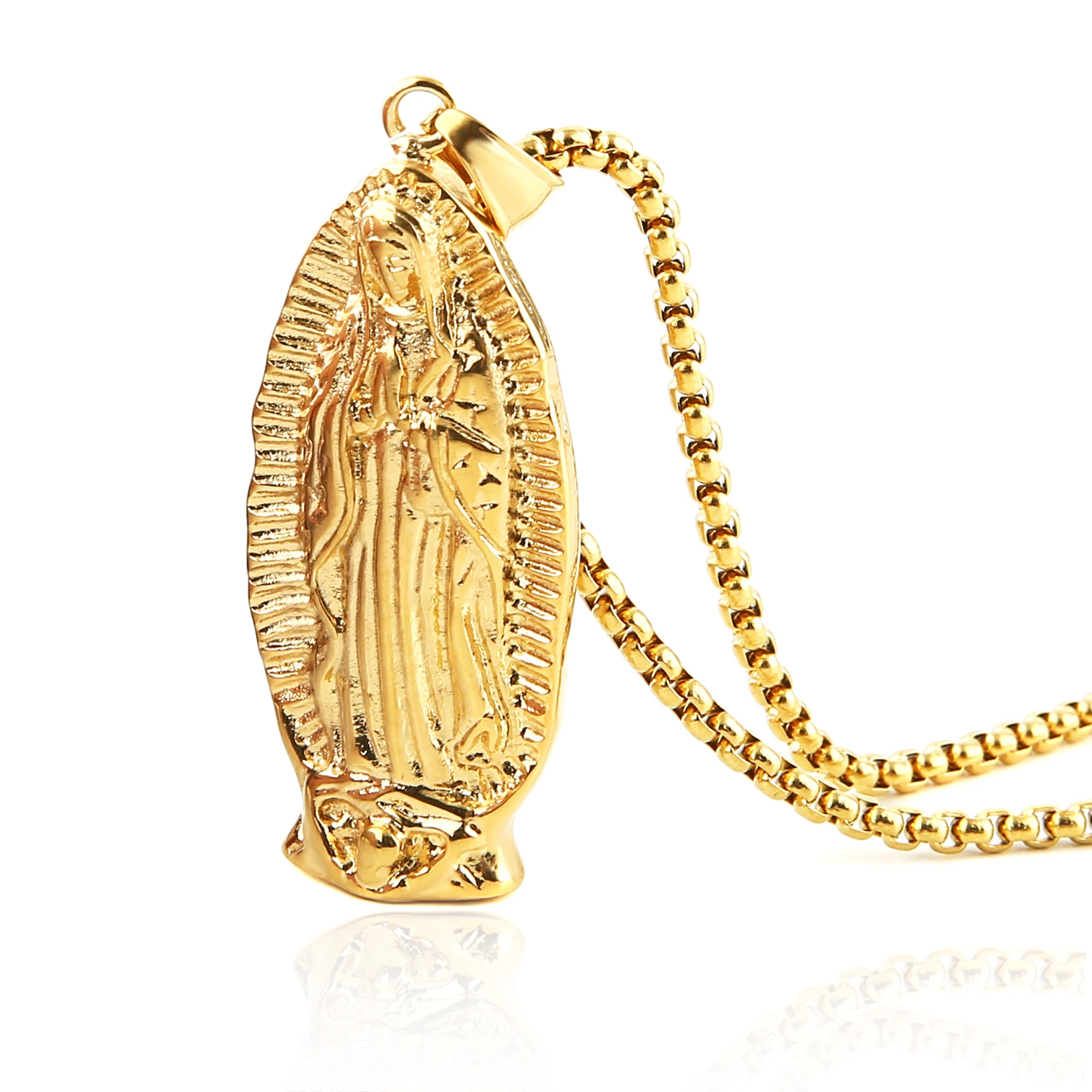HZMAN Stainless Steel Blessed Mother Mary - Our Lady of Guadalupe Pendant Necklac with Steel Wheat Chain …
HZMAN Stainless Steel Blessed Mother Mary - Our Lady of Guadalupe Pendant Necklac with Steel Wheat Chain …