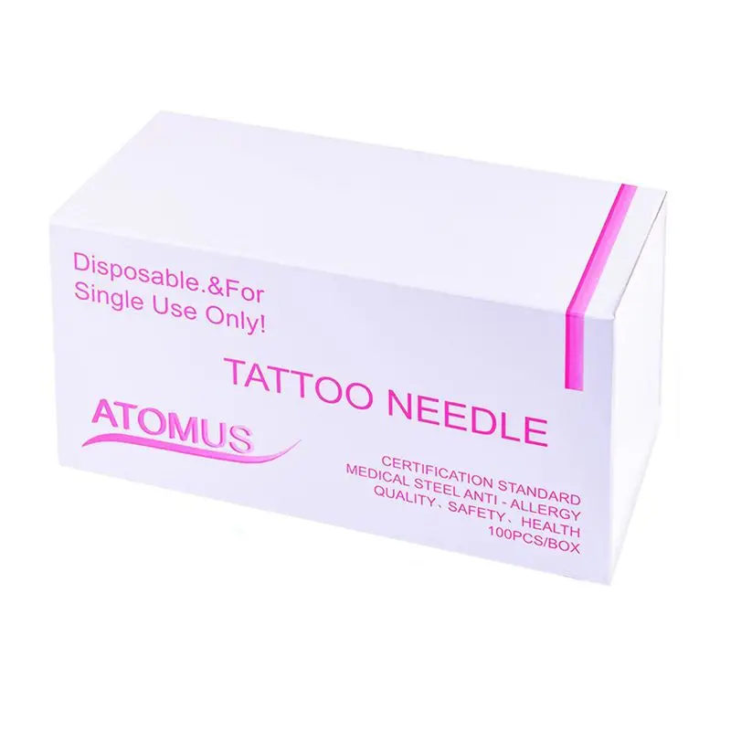ATOMUS 1 box 100 mixed tattoo needles: 3RL, 3RS, 5M1, 5RL, 5RS, M1, 7RL, 7RS, 9RL, 9RS each 10
ATOMUS 1 box 100 mixed tattoo needles: 3RL, 3RS, 5M1, 5RL, 5RS, M1, 7RL, 7RS, 9RL, 9RS each 10