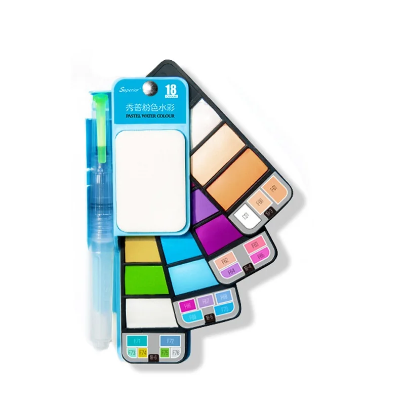 Superior 18 Colors Solid Pigment Writing Brush Set Artist Student Watercolor Art Outdoor Painting Tool 
Superior 18 Colors Solid Pigment Writing Brush Set Artist Student Watercolor Art Outdoor Painting Tool