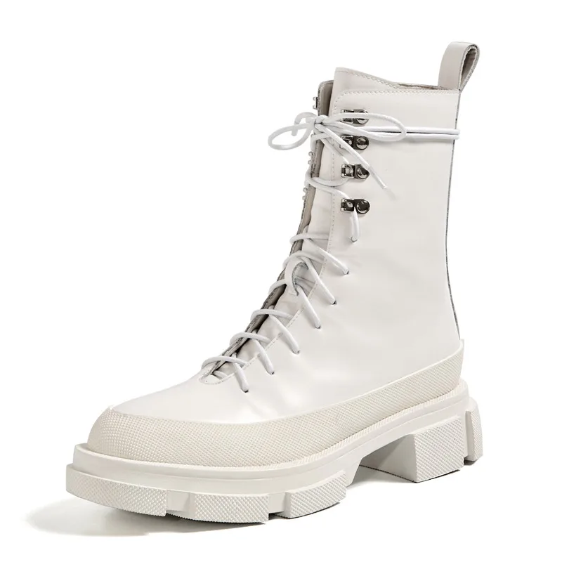 Leather Matin Boots Women Platform Lace-up Ankle Booties Fashion Thick Bottom Ladies Shoes Botines Mujer Botas Feminina
Leather Matin Boots Women Platform Lace-up Ankle Booties Fashion Thick Bottom Ladies Shoes Botines Mujer Botas Feminina