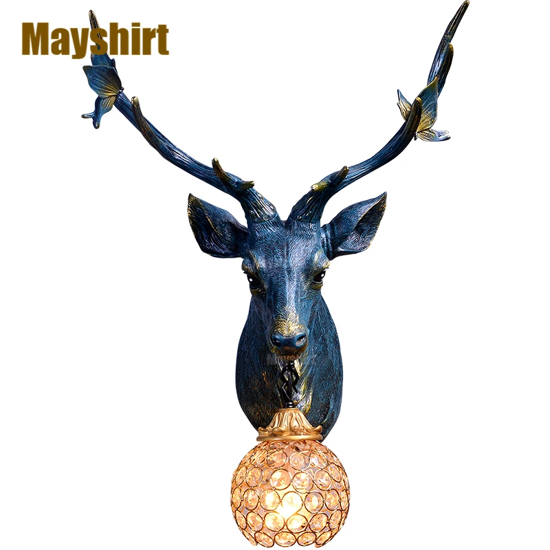 Resin Antlers Wall Lights for Home Decor Modern Deer Head Crystal Wall Lamp Bedroom Bedside Indoor Wall Sconce Lighting Fixtures
Resin Antlers Wall Lights for Home Decor Modern Deer Head Crystal Wall Lamp Bedroom Bedside Indoor Wall Sconce Lighting Fixtures