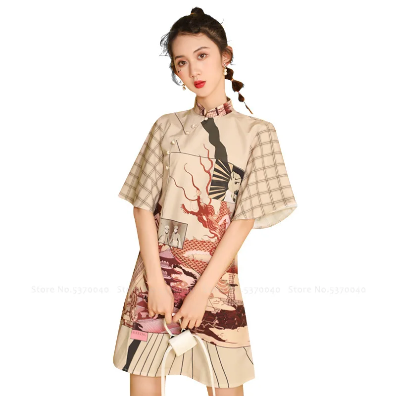 Women Chinese Style Retro Cheongsam Girl Casual Qipao Hanfu Japanese Harajuku Style Printed Party Fashion Dress Vintage Vestidos
Women Chinese Style Retro Cheongsam Girl Casual Qipao Hanfu Japanese Harajuku Style Printed Party Fashion Dress Vintage Vestidos