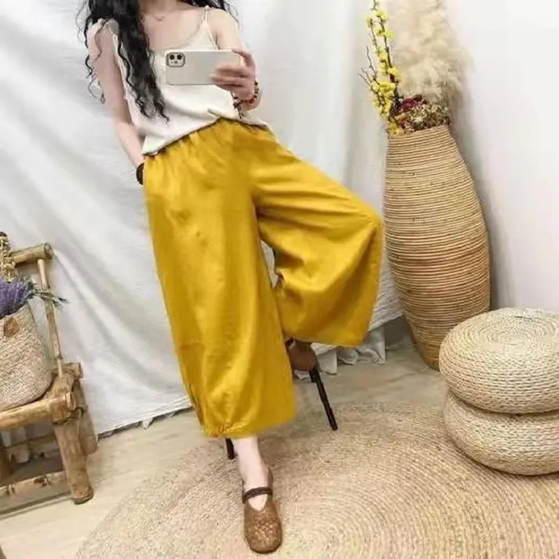 Брюки женские свободные до щиколотки, повседневные универсальные хлопково-льняные штаны с широкими штанинами, с эластичным поясом, в декор...
Брюки женские свободные до щиколотки, повседневные универсальные хлопково-льняные штаны с широкими штанинами, с эластичным поясом, в декор...