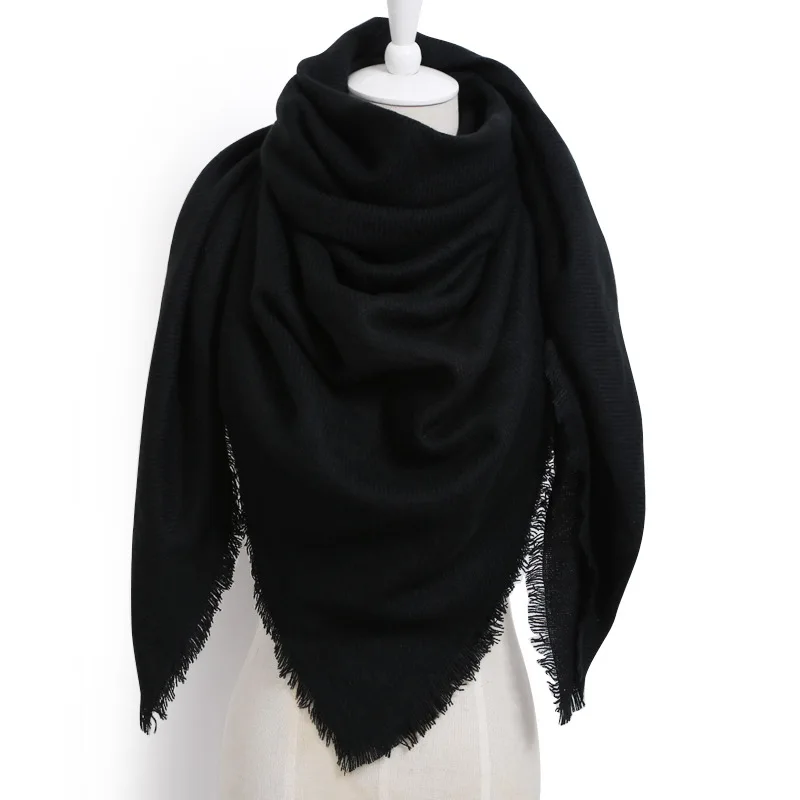 

2021 New Fashion Winter Warm Triangle Scarf For Women Pashmina Shawl Cashmere Plaid Scarves Blanket Shawls scarf female stole