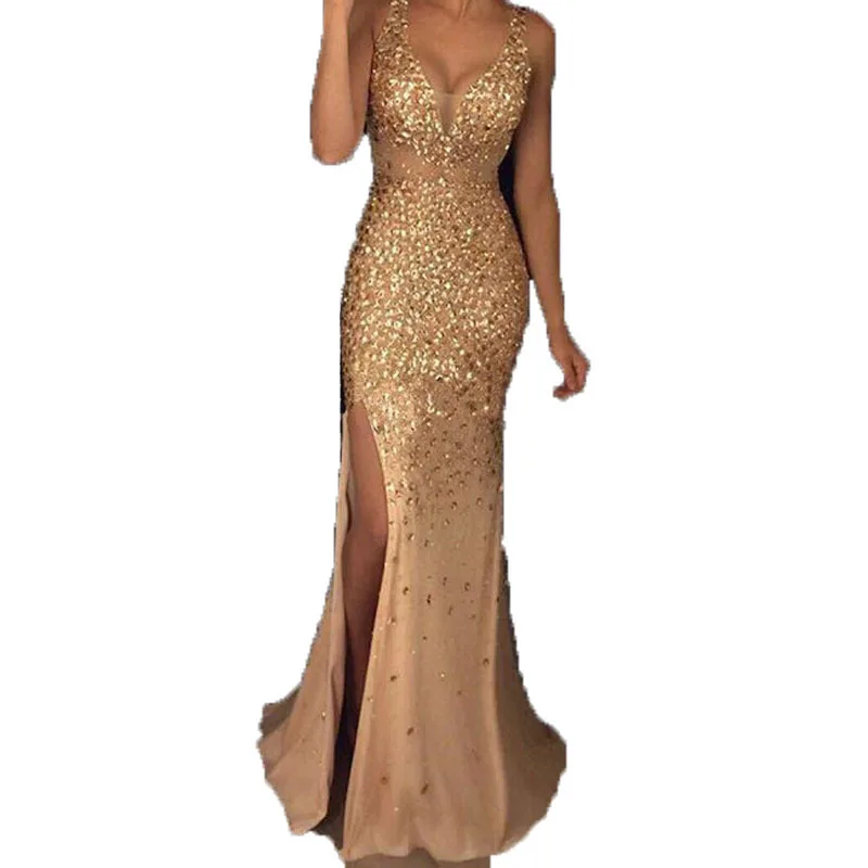 Spring 2021 New Women's Fork Sequin Dress Long Skirt Elegant Prom Dress Party Dress Women
Spring 2021 New Women's Fork Sequin Dress Long Skirt Elegant Prom Dress Party Dress Women