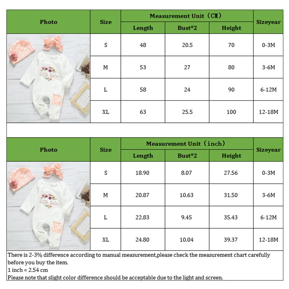 Newborn Fashion Baby Girls Floral Printed Long-sleeve Jumpsuit Hat Headband Three Piece Set Bodysuit Playsuit Lovely Clothes
Newborn Fashion Baby Girls Floral Printed Long-sleeve Jumpsuit Hat Headband Three Piece Set Bodysuit Playsuit Lovely Clothes