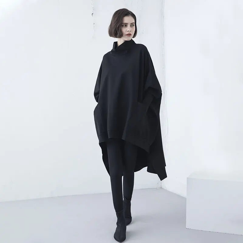 SuperAen Black Oversized Spring Autumn New Fashion Loose Slim Irregular Top Turtleneck Sweater Dresses for Women
SuperAen Black Oversized Spring Autumn New Fashion Loose Slim Irregular Top Turtleneck Sweater Dresses for Women
