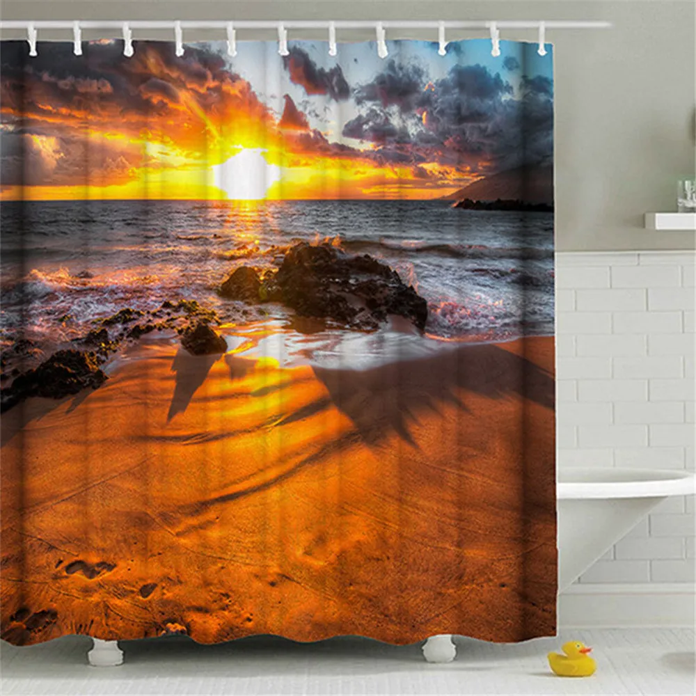 Seaside Sea Beach Sea Wave Coconut Tree Shower Curtains Bathroom Curtain Frabic Waterproof Polyester Bath Curtain With Hooks
Seaside Sea Beach Sea Wave Coconut Tree Shower Curtains Bathroom Curtain Frabic Waterproof Polyester Bath Curtain With Hooks