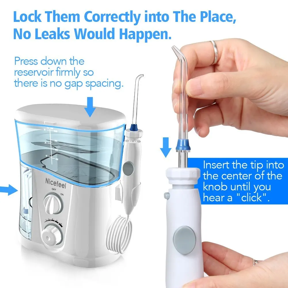 Nicefeel 1000ML Water Dental Flosser Electric Oral Irrigator Care Dental Flosser Water Toothbrush Dental SPA With 7pcs Tips
Nicefeel 1000ML Water Dental Flosser Electric Oral Irrigator Care Dental Flosser Water Toothbrush Dental SPA With 7pcs Tips