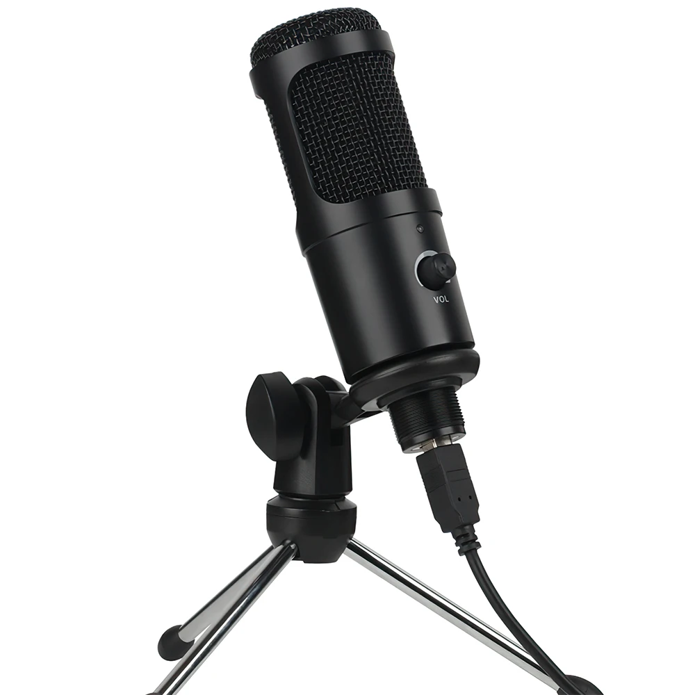 

USB Microphone With Tripod Podcast PC Computer Condenser Mic For Karaoke Recording Gaming Live Broadcast Streaming Youtube