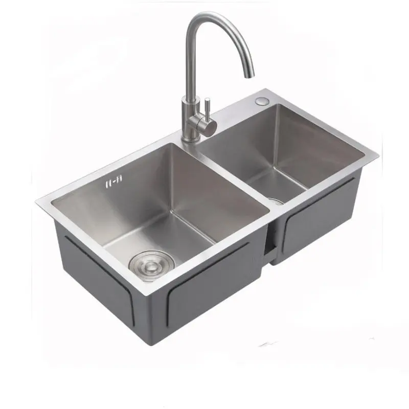 2mm 200mm Factory Wholesale Kitchen Sink Pure Handmade Stainless Steel Washbasin Thick and Large Capacity 75 X 41 Double-slot
2mm 200mm Factory Wholesale Kitchen Sink Pure Handmade Stainless Steel Washbasin Thick and Large Capacity 75 X 41 Double-slot