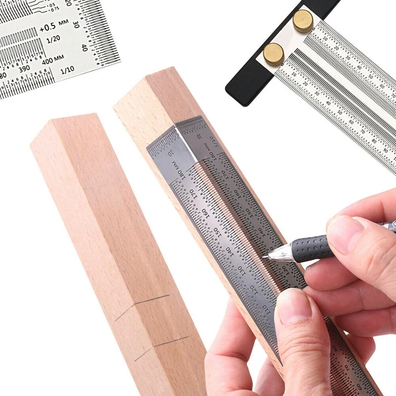 Aluminum Alloy Woodworking Marking Square Ruler T-Type Carpenter Measuring Scriber Measuring Tool
Aluminum Alloy Woodworking Marking Square Ruler T-Type Carpenter Measuring Scriber Measuring Tool