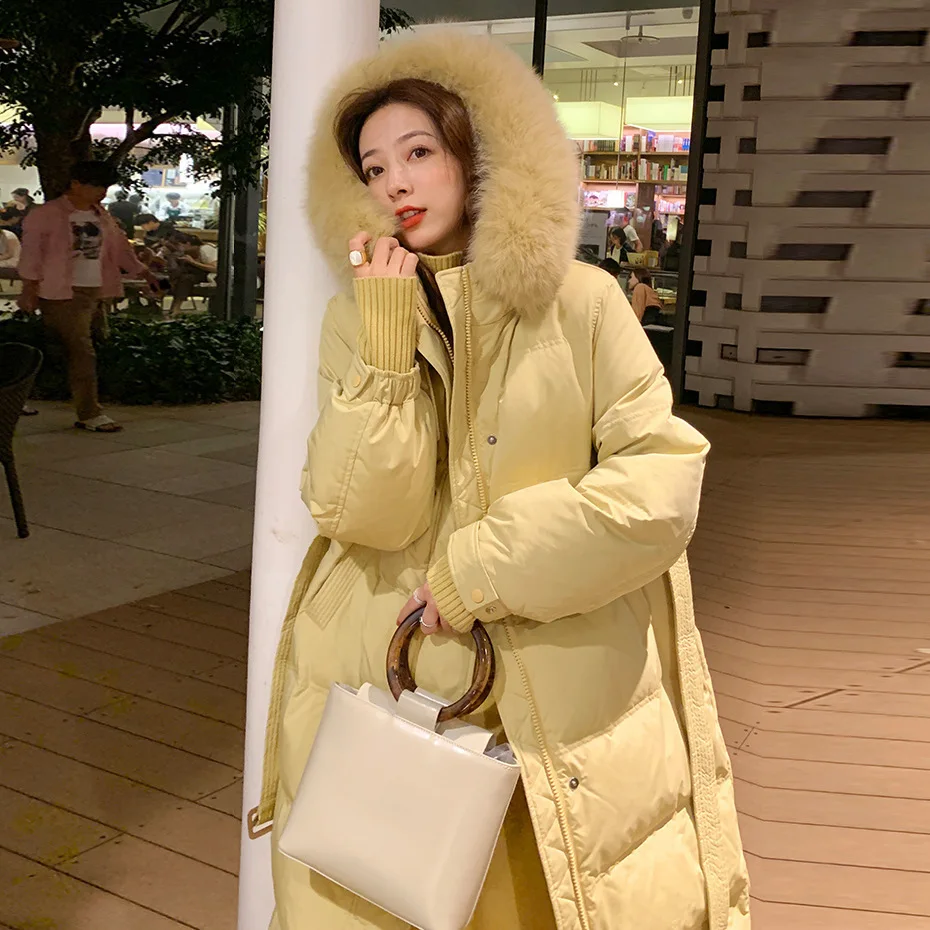 FNOCE 2020 winter women's White Duck down jacket fashion elegant long sleeve hooded Natural FOX FUR collar thickened warm coats
FNOCE 2020 winter women's White Duck down jacket fashion elegant long sleeve hooded Natural FOX FUR collar thickened warm coats
