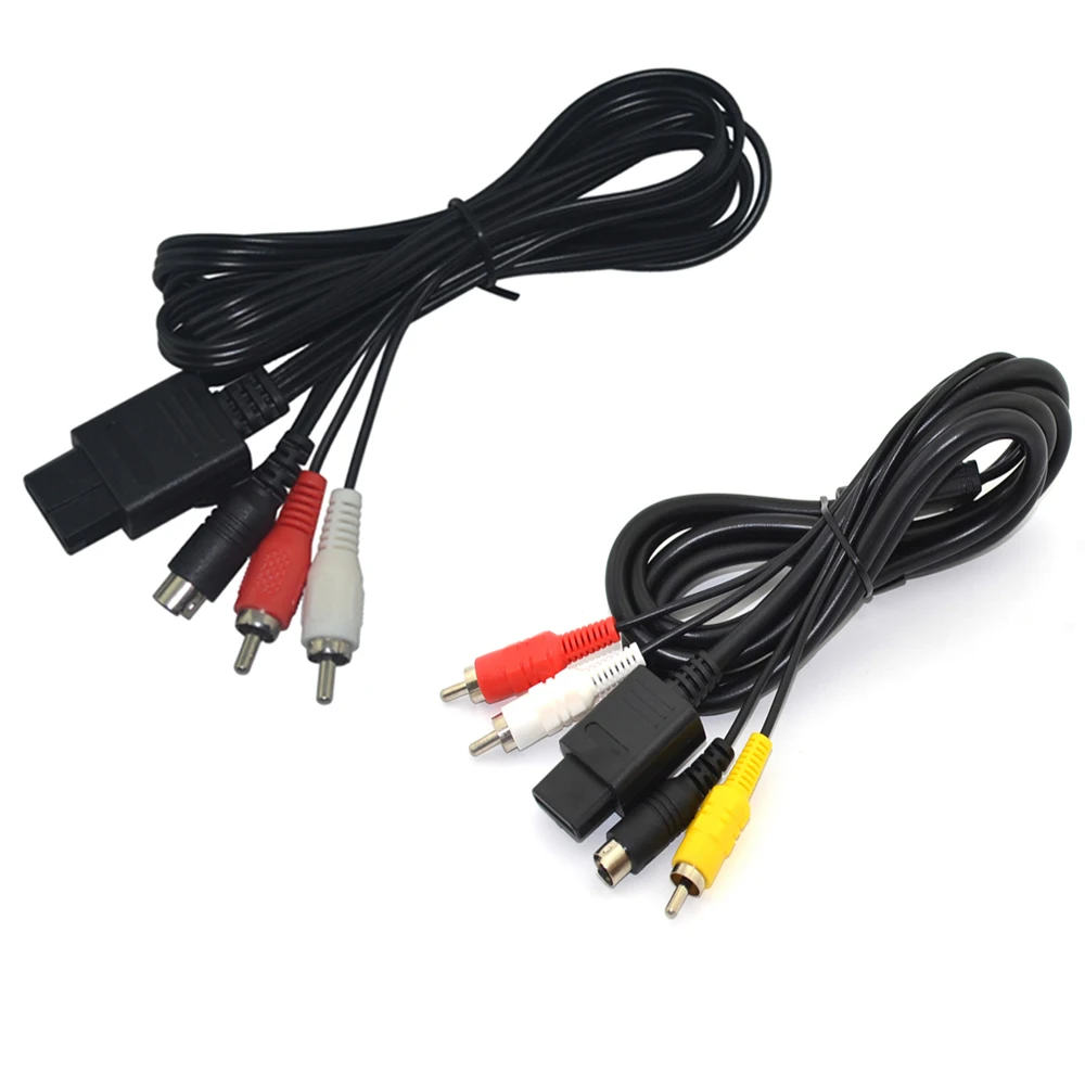 100 шт. 1 8 м Универсальный 3 RCA/2 RCA S-Video AV Аудио Видео кабель Super для Gamecube N GC SNES N64 -