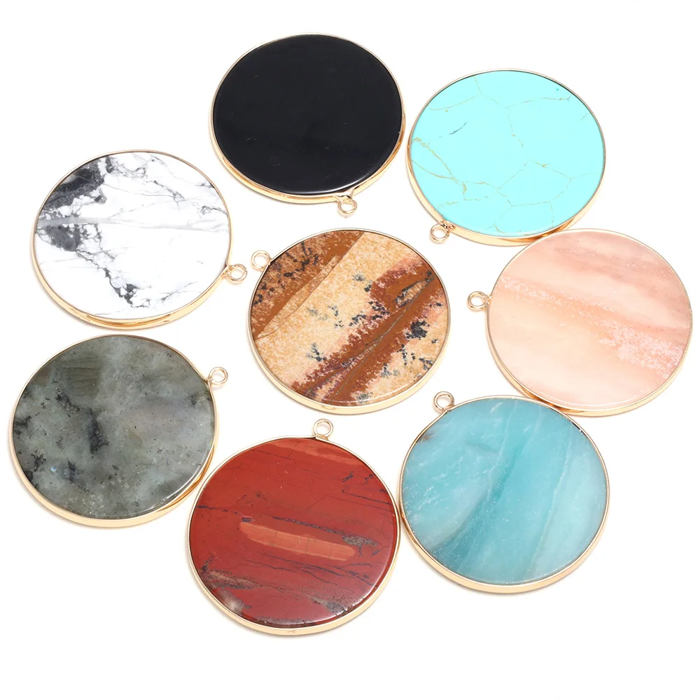 Natural Stone Pendants Big Round Crystal Agates Turquoises Stone Pendant Charms For Jewelry Making Necklace Bracelet Gift
Natural Stone Pendants Big Round Crystal Agates Turquoises Stone Pendant Charms For Jewelry Making Necklace Bracelet Gift