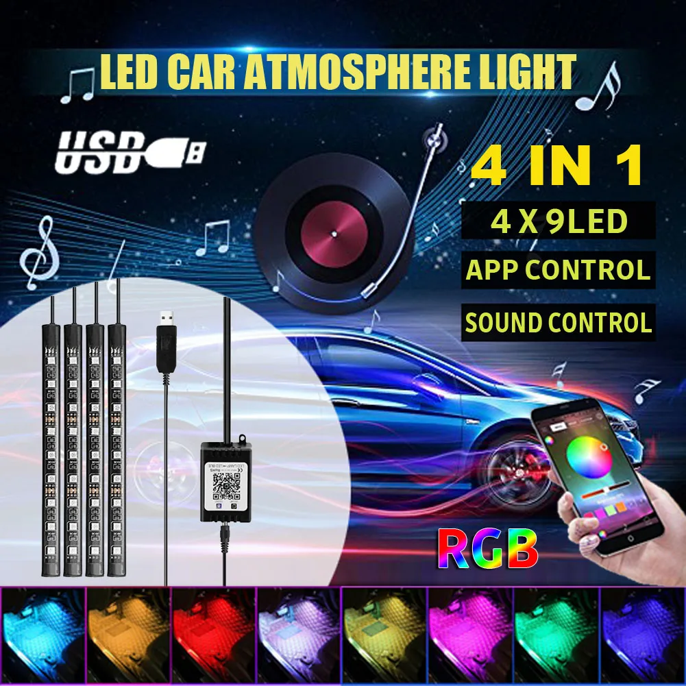 Car LED RGB Interior Strip Light Atmosphere Decorative Foot Lamp Remote Music Control Auto Dynamic ambien Strip Light Dropship
Car LED RGB Interior Strip Light Atmosphere Decorative Foot Lamp Remote Music Control Auto Dynamic ambien Strip Light Dropship