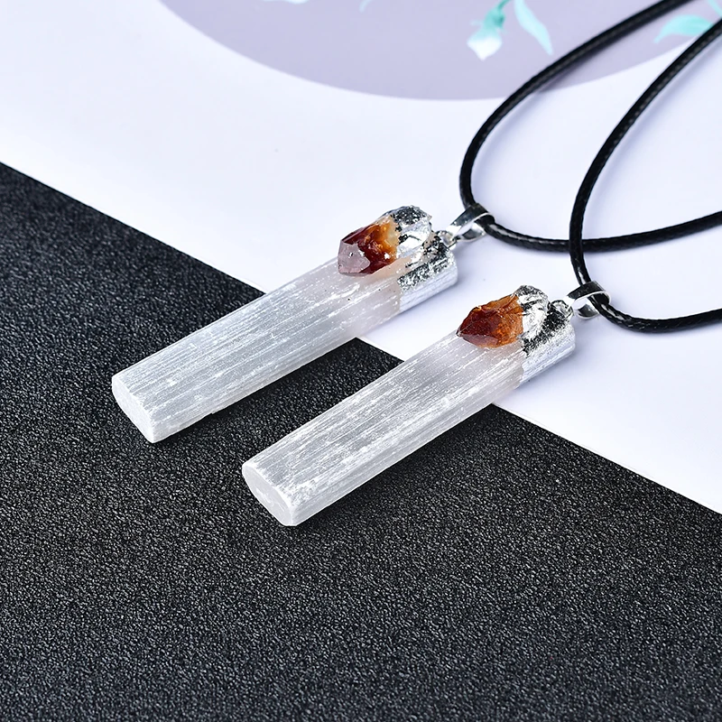 Natural Selenite Plaster Pendant Necklace Citrine Mineral Specimen Jewelry Reiki Healing Crystal Energy Stone DIY gifts Souvenir
Natural Selenite Plaster Pendant Necklace Citrine Mineral Specimen Jewelry Reiki Healing Crystal Energy Stone DIY gifts Souvenir