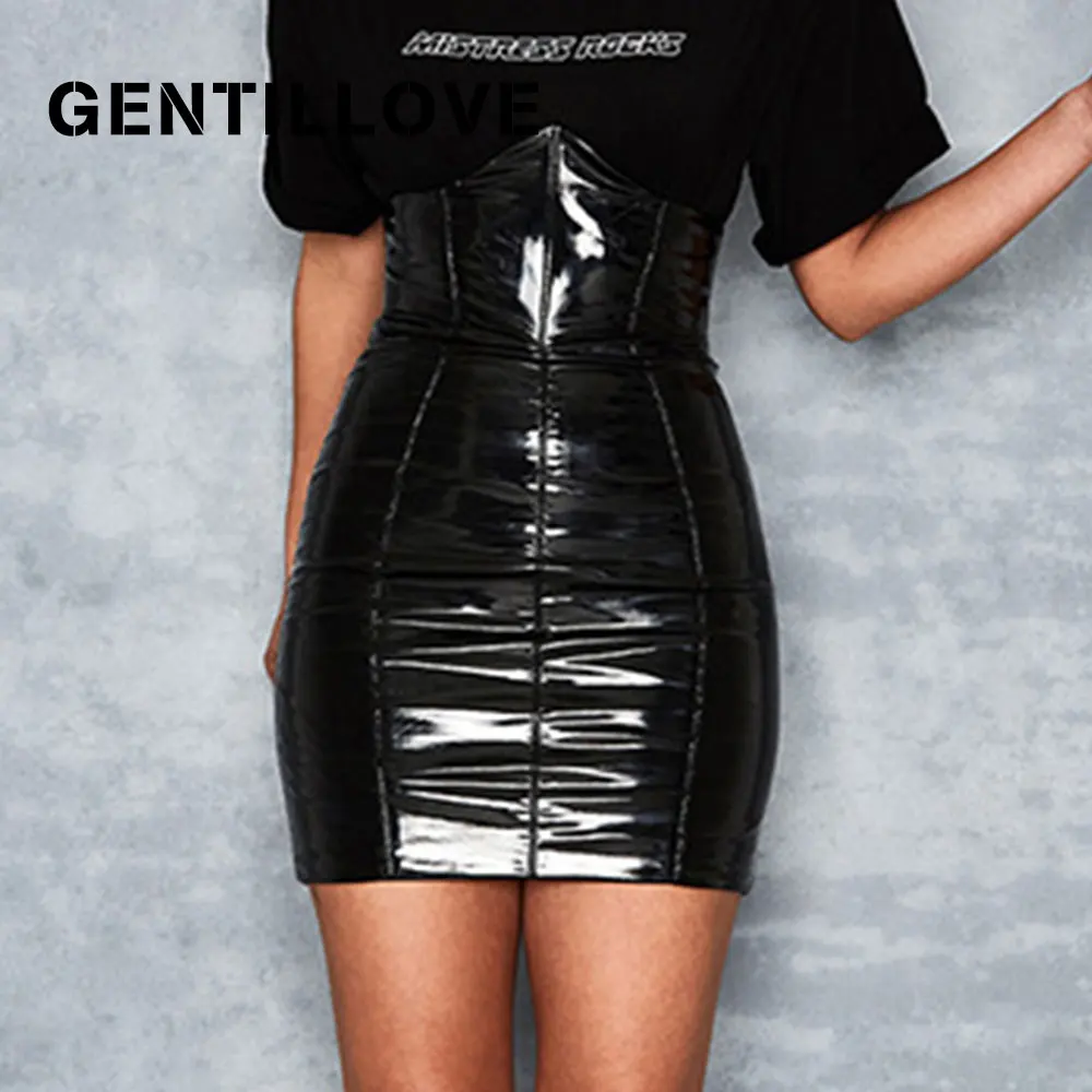 Gentillove Faxu Latex PU Leather Skirt For Woman Zipper Black High Waist Pencil Skirts Women Spring Wrap Sexy Mini Skirt Female
Gentillove Faxu Latex PU Leather Skirt For Woman Zipper Black High Waist Pencil Skirts Women Spring Wrap Sexy Mini Skirt Female