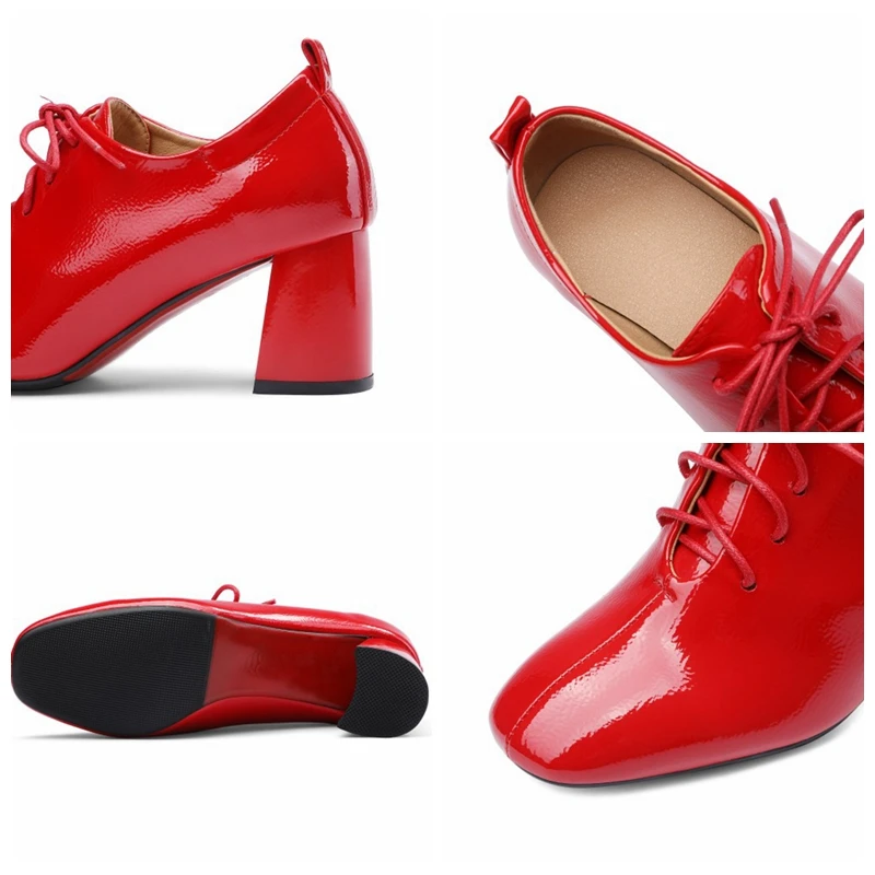 REAVE CAT Ladies Elegant Spring Autumn Pumps Square Toe 6cm Square Heels Patent Leather Lace up Big size 33-45 Leisure A2995 
REAVE CAT Ladies Elegant Spring Autumn Pumps Square Toe 6cm Square Heels Patent Leather Lace up Big size 33-45 Leisure A2995
