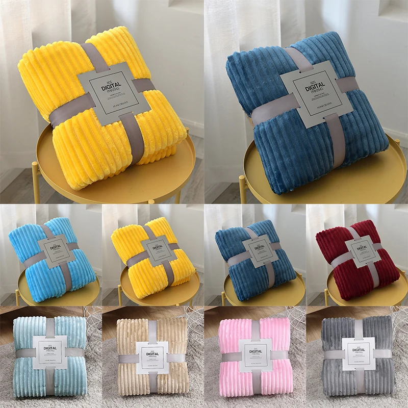 Solid Striped Throw Blanket Flannel Fleece Soft Adult Bed Cover Winter Warm Stitch Fluffy Bed Linen Bedspread for Sofa Bedroom
Solid Striped Throw Blanket Flannel Fleece Soft Adult Bed Cover Winter Warm Stitch Fluffy Bed Linen Bedspread for Sofa Bedroom