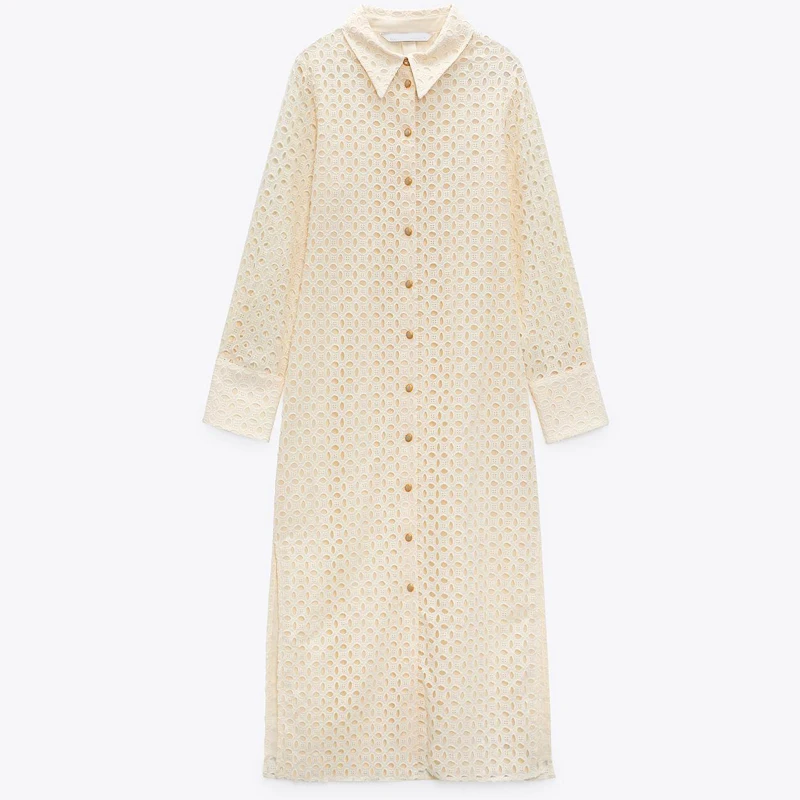2021 Spring Summer Women Sexy Hollow Shirt Midi Dress Chic Embroidery Long Sleeve Elegant Party Dersses Ladies Vestidos
2021 Spring Summer Women Sexy Hollow Shirt Midi Dress Chic Embroidery Long Sleeve Elegant Party Dersses Ladies Vestidos