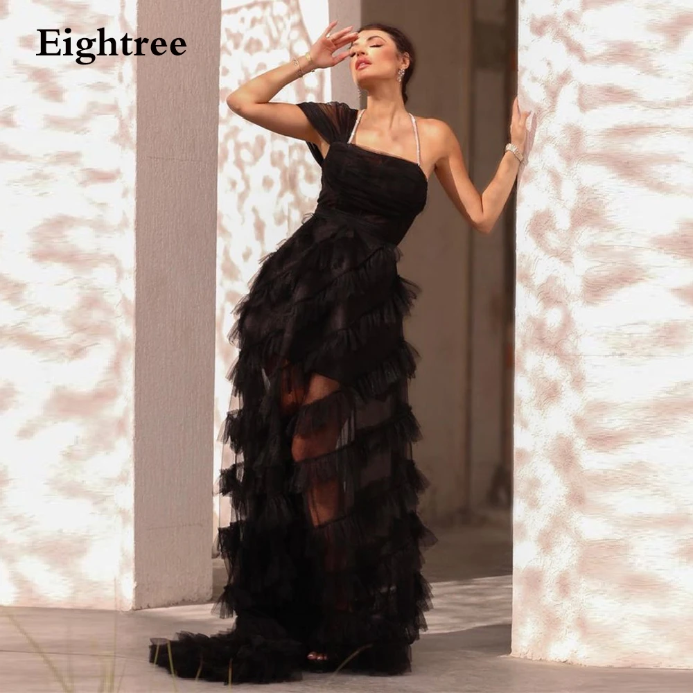 Eightree 2022 Arabic Black Sexy Evening Dresses Sleeveless Spaghetti Tiered Prom Dress Formal Party Gowns Tulle Robe de Soiree
Eightree 2022 Arabic Black Sexy Evening Dresses Sleeveless Spaghetti Tiered Prom Dress Formal Party Gowns Tulle Robe de Soiree