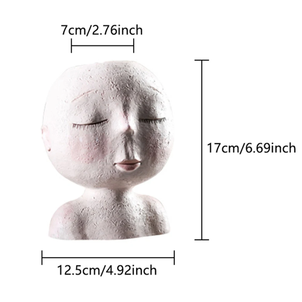 Nordic Portrait Human Head Vase Flower Pot Doll Shape Sculpture Resin Flower Pot Art Vase Home Decor Succulents Head Shape Vase
Nordic Portrait Human Head Vase Flower Pot Doll Shape Sculpture Resin Flower Pot Art Vase Home Decor Succulents Head Shape Vase