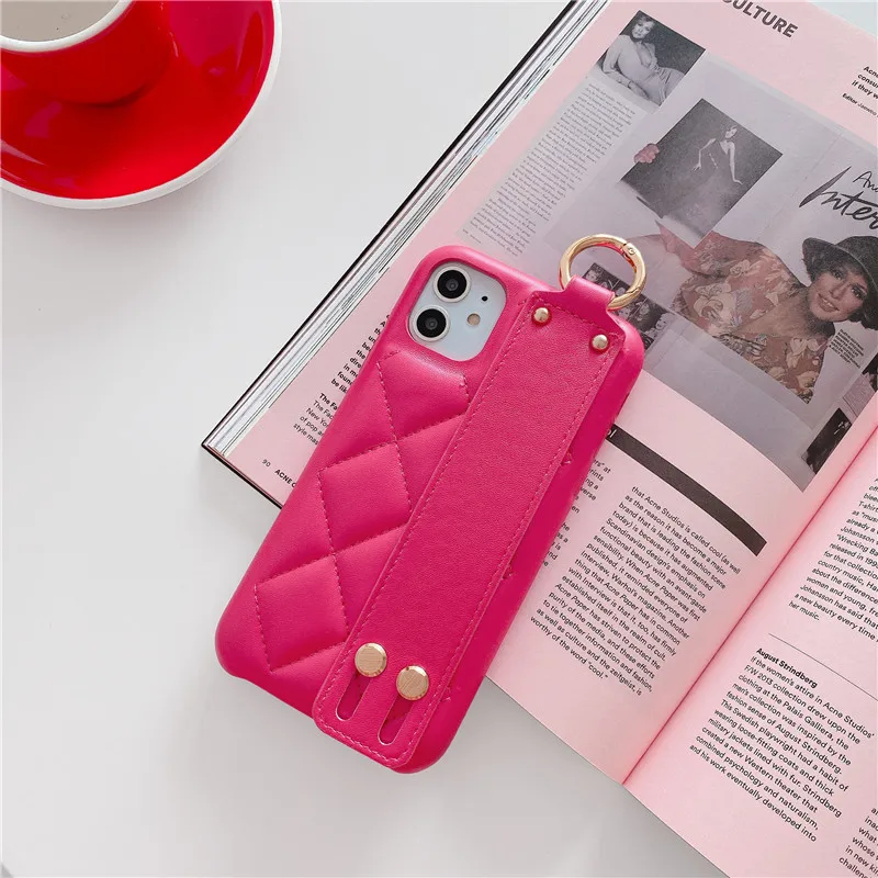 Стеганый чехол из искусственной кожи на запястье для iphone 11 pro max xs 12 13 PROMAX |