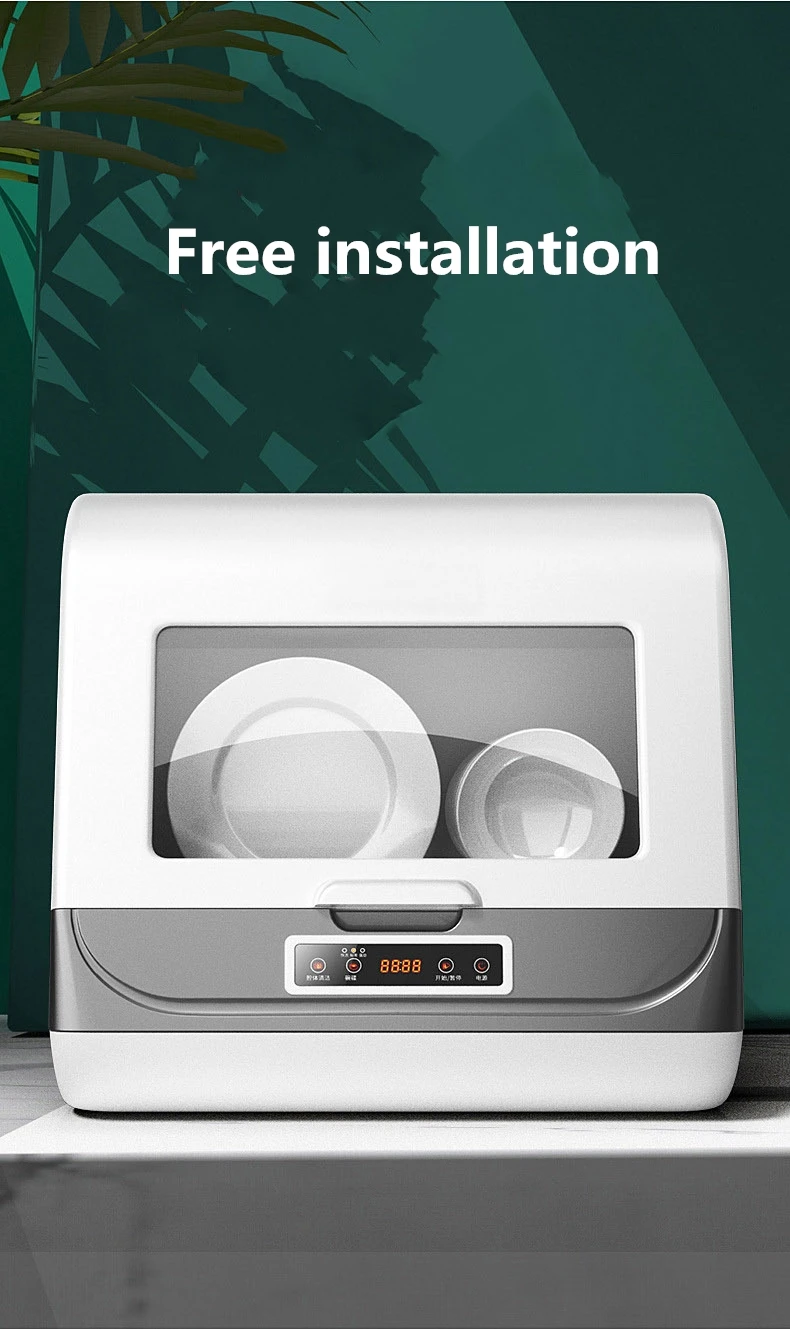 Fully automatic dishwasher, household desktop embedded, installation-free small sterilization, disinfection, drying and washing
Fully automatic dishwasher, household desktop embedded, installation-free small sterilization, disinfection, drying and washing