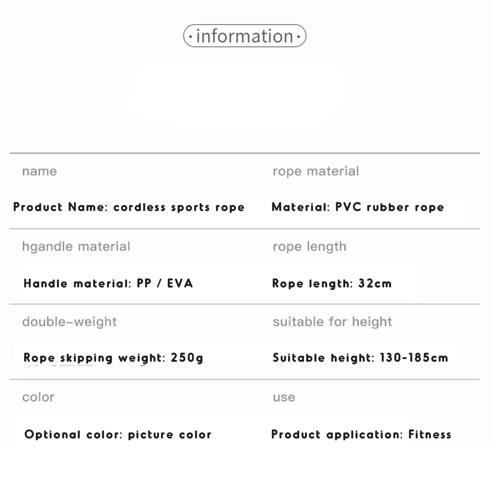 Unisex Double-Bearing Weight-Bearing Skipping Rope Cordless and Embedded Steel PVC Sponge Weight Loss Fitness Skipping Rope
Unisex Double-Bearing Weight-Bearing Skipping Rope Cordless and Embedded Steel PVC Sponge Weight Loss Fitness Skipping Rope