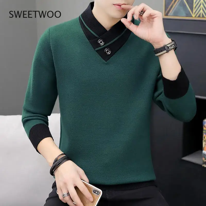 Men Autumn V-Neck Pullover Sweater Men's Slim Fit Knitted Pullovers Men's Clothing Knitted Sweaters Pullover Homme
Men Autumn V-Neck Pullover Sweater Men's Slim Fit Knitted Pullovers Men's Clothing Knitted Sweaters Pullover Homme